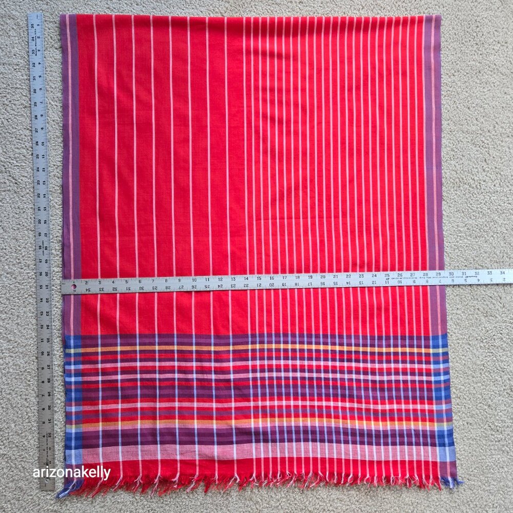Brooks Brothers Cotton Scarf Lightweight RED - Picture 3 of 11